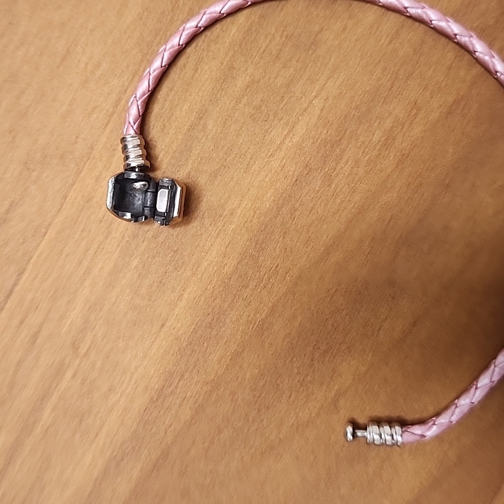 Pandora Pink Braided Bracelet with Pink Murano Charm - Picture 5 of 5